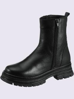 Bottines cuir d'agneau nappa très doux, noir uni, taille 38 - helline