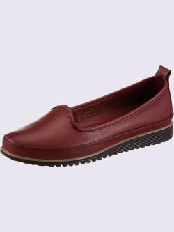 Trotteurs semelle intérieure amovible en cuir, rouge foncé uni, taille 41 - helline