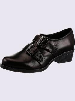 Bottine courte cuir nappa de vache, noir uni, taille 41 - helline