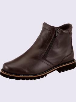 Bottines de fabrication portugaise, couleur : marron moyen uni, taille 42, 100% cuir de vache - helline
