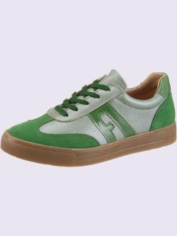 Baskets cuir vachette, vert moyen uni, taille 40 - helline