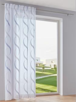 Rideaux superbe store, Bande multifonction, blanc à motifs, taille 225x130 cm, helline home - helline