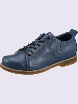Chaussures à lacets cuir nappa de vache, bleu foncé uni, taille 37 - helline