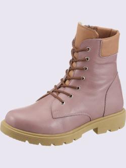 Bottines à lacets cuir nappa de vache, violet clair uni, taille 40 - helline