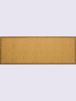 Paillasson pour intérieur et zone extérieure couverte, jaune foncé uni, taille 75x120 cm, helline home - helline