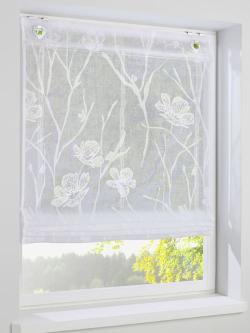Store-bateau en dévoré, couleur blanc, taille 130x45 cm, marque helline home - helline