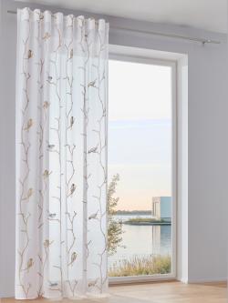 Rideaux lavable en machine, Bande multifonction, blanc à motifs, taille 225x130 cm, helline home - helline