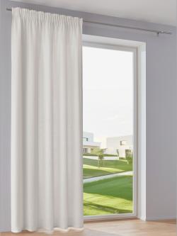 Rideau bavolet de qualité, Bande multifonction, couleur ivoire clair à motifs, taille 225x140 cm, helline home - helline