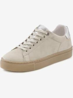 Baskets cuir de qualité, coleur gris clair - HELLINE