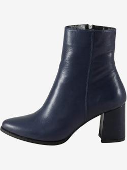 Bottines cuir nappa de vache, bleu foncé uni, taille 39 - helline