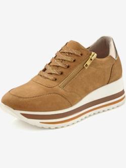 Baskets cuir de qualité, coleur coloris chamois - HELLINE