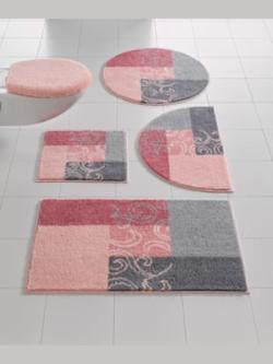 Tapis de bain acrylique, coleur gris-rose - HELLINE