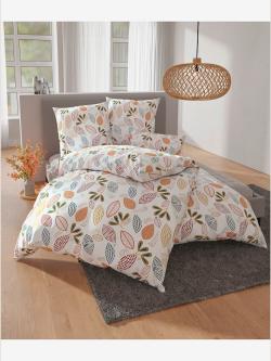 Linge de lit renforcé lisse, Renforcé, couleur ivoire clair à motifs, taille 80x80/155x220 cm, wäschepur - helline
