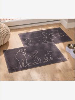 Tapis facile à entretenir et résistant, multicolore Non affectable, taille 45x75 cm - helline