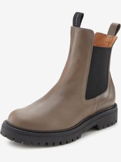 Bottines chelsea tendance en cuir de qualité, très confortables, marron moyen uni, taille 43, Elbsand - helline