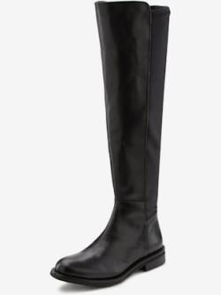 Bottes superbe mélange de matières, coleur noir - HELLINE