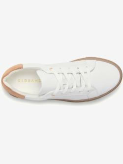 Baskets sneakers tendance en cuir de qualité pour plus de confort, blanc uni, taille 39, Elbsand - helline