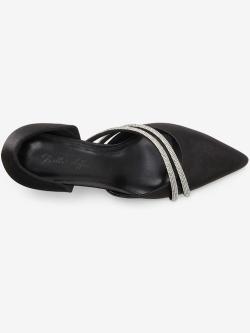 Escarpins trotteurs élégants avec bride scintillante asymétrique, noir uni, taille 41, LASCANA - helline