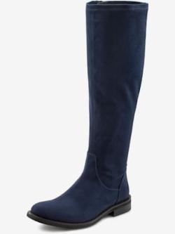Bottes à glissière matière souple pour un confort optimal, coleur marine - HELLINE