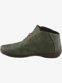 Bottines à lacets bottines plates avec coutures contrastées, coleur vert - HELLINE