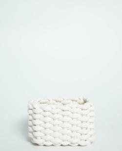 Petite box de rangement tressée Femme - Couleur blanc - Taille 00 - Décoration Femme - PIMKIE