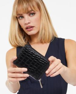 Porte-monnaie effet croco