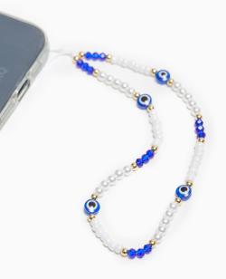 Dragonne de téléphone avec perles et yeux