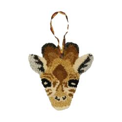 Décoration murale tête de girafe en tapis