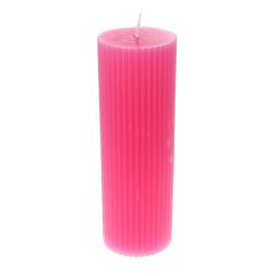 Bougie striée rose fuchsia