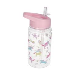 Gourde enfant paille rose Licornes 450ml