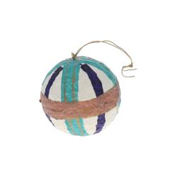 Boule de Noël graphique vert et terracotta