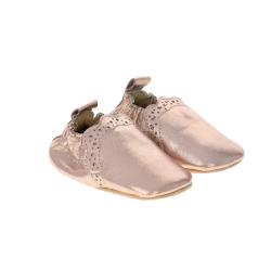 Chaussons bébé Festonette rose brillant 0-6 mois