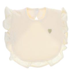 Bavoir froufrous crème pointelle