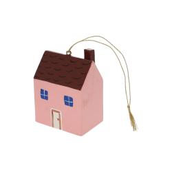Suspension de Noël maison rose