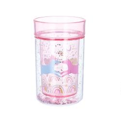 Verre à paillettes rose licornes