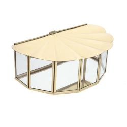 Boîte en verre et laiton coquillage