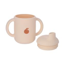 Tasse d'apprentissage en silicone beige pomme