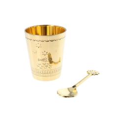 Coffret timbale et cuillère en laiton poisson - Ma bonne étoile
