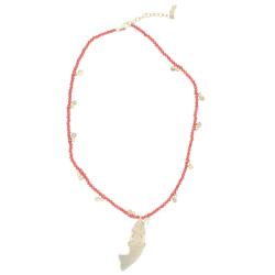 Collier doré et corail poisson - Procida