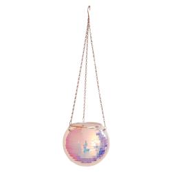 Cache-pot à suspendre boule disco à facettes iridescentes