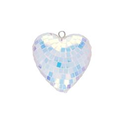 Suspension cœur à facettes disco iridescent 8cm
