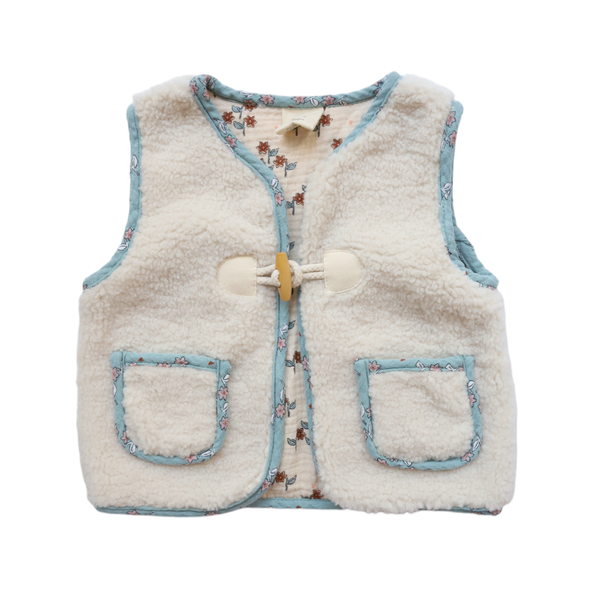Gilet sans manches sherpa fleuri 18-36 mois - À la cueillette