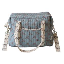 Sac à langer fleuri bleu - À la cueillette