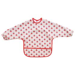 Bavoir tablier manches longues 1-3 ans pommes rouge- Vichy chéri