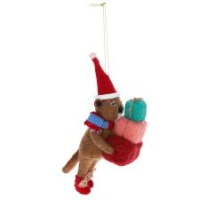 Suspension de noël en feutrine castor et cadeaux - La forêt