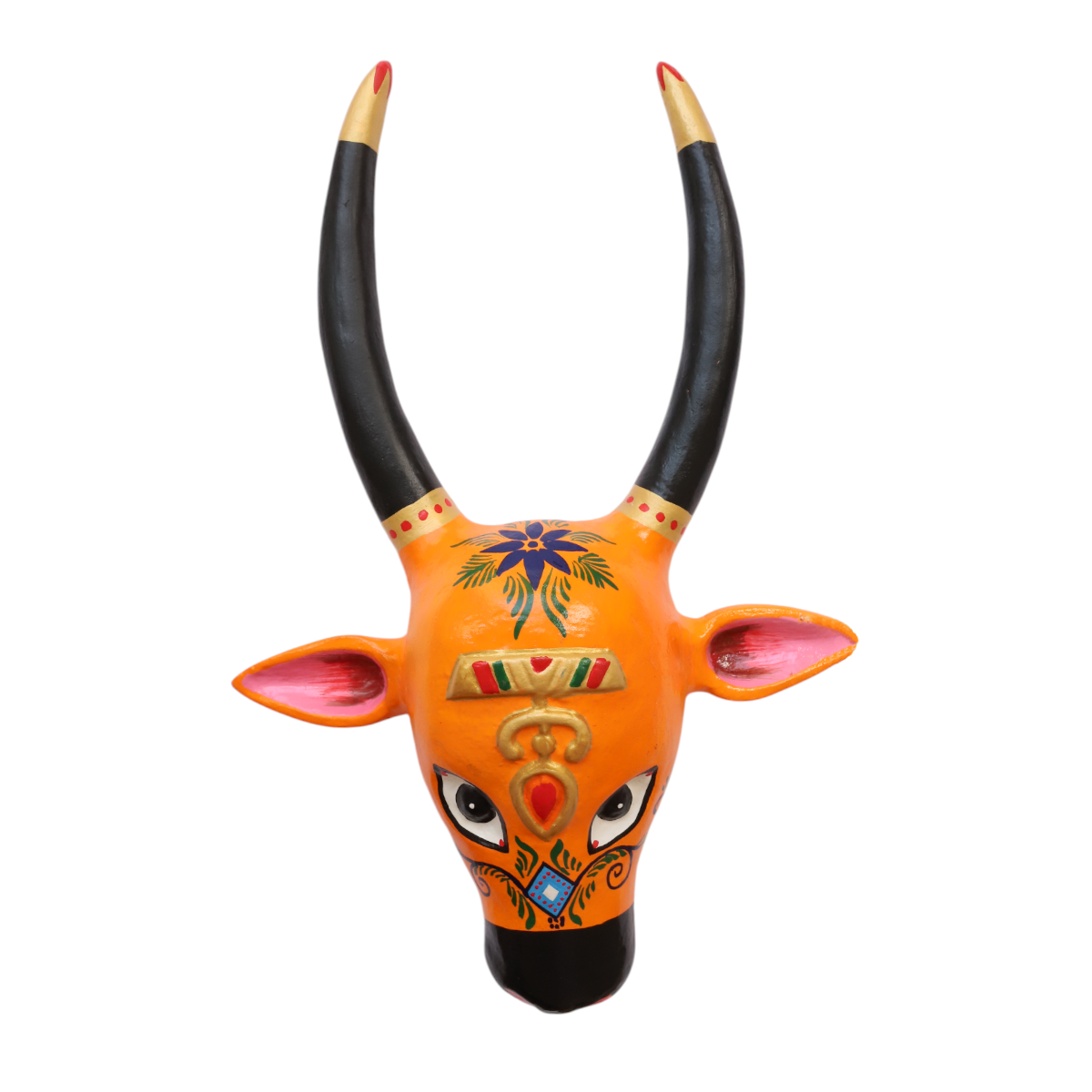Décoration murale vache sacrée orange
