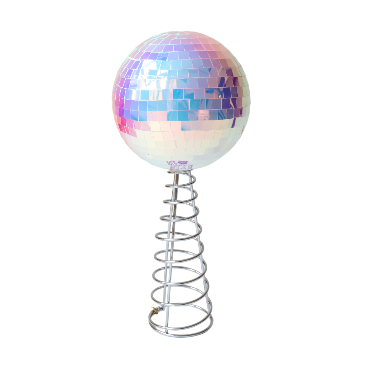 Cimier de sapin noël boule disco à facettes iridescente