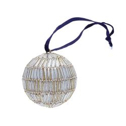 Boule de Noël facettes argent et doré