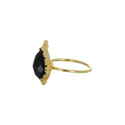 Bague dorée Gauri pierre noire taille 56