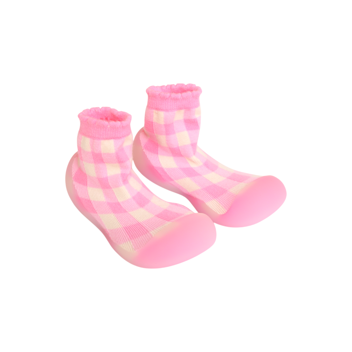 Chaussinettes vichy rose 22-23 - Chichi pompon